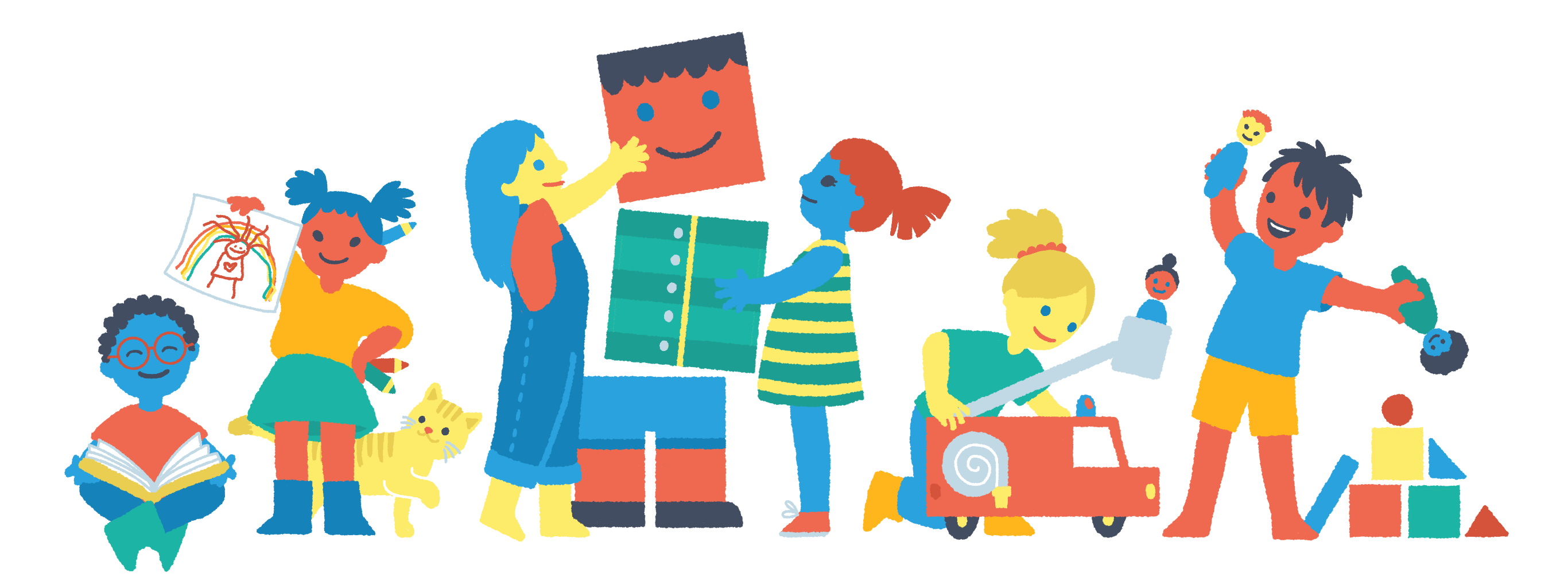 Kids playing with toys